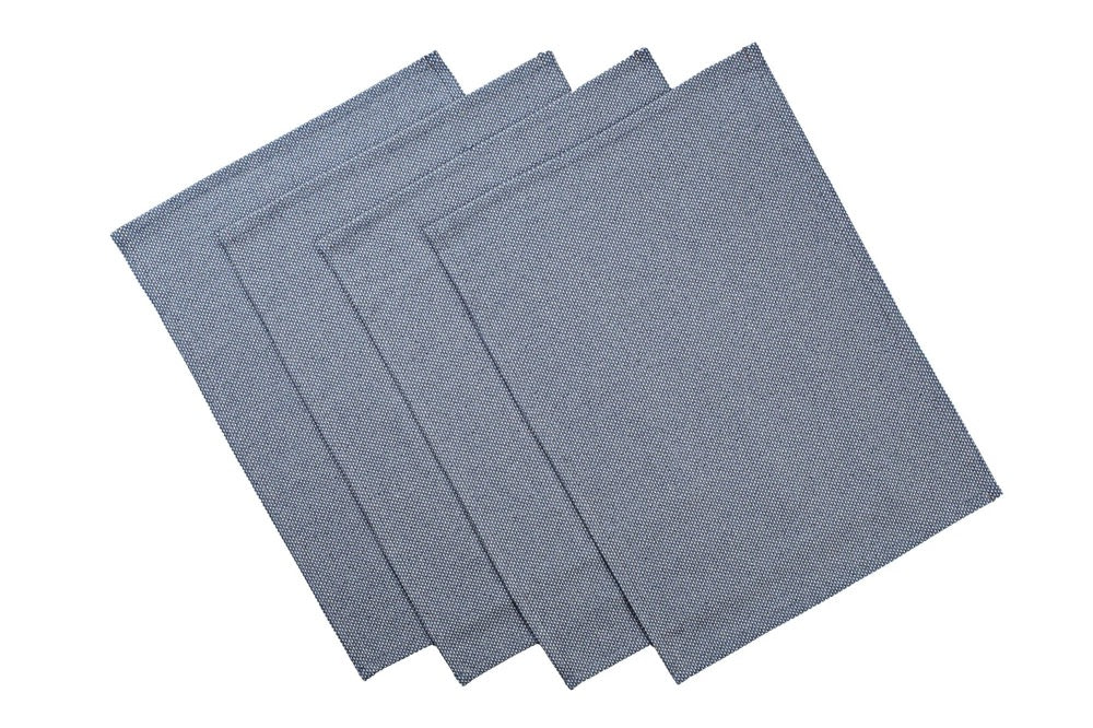Cloth Placemats Set of 4 - Blue - Washable Rectangular Table Placemats 14" x 19"